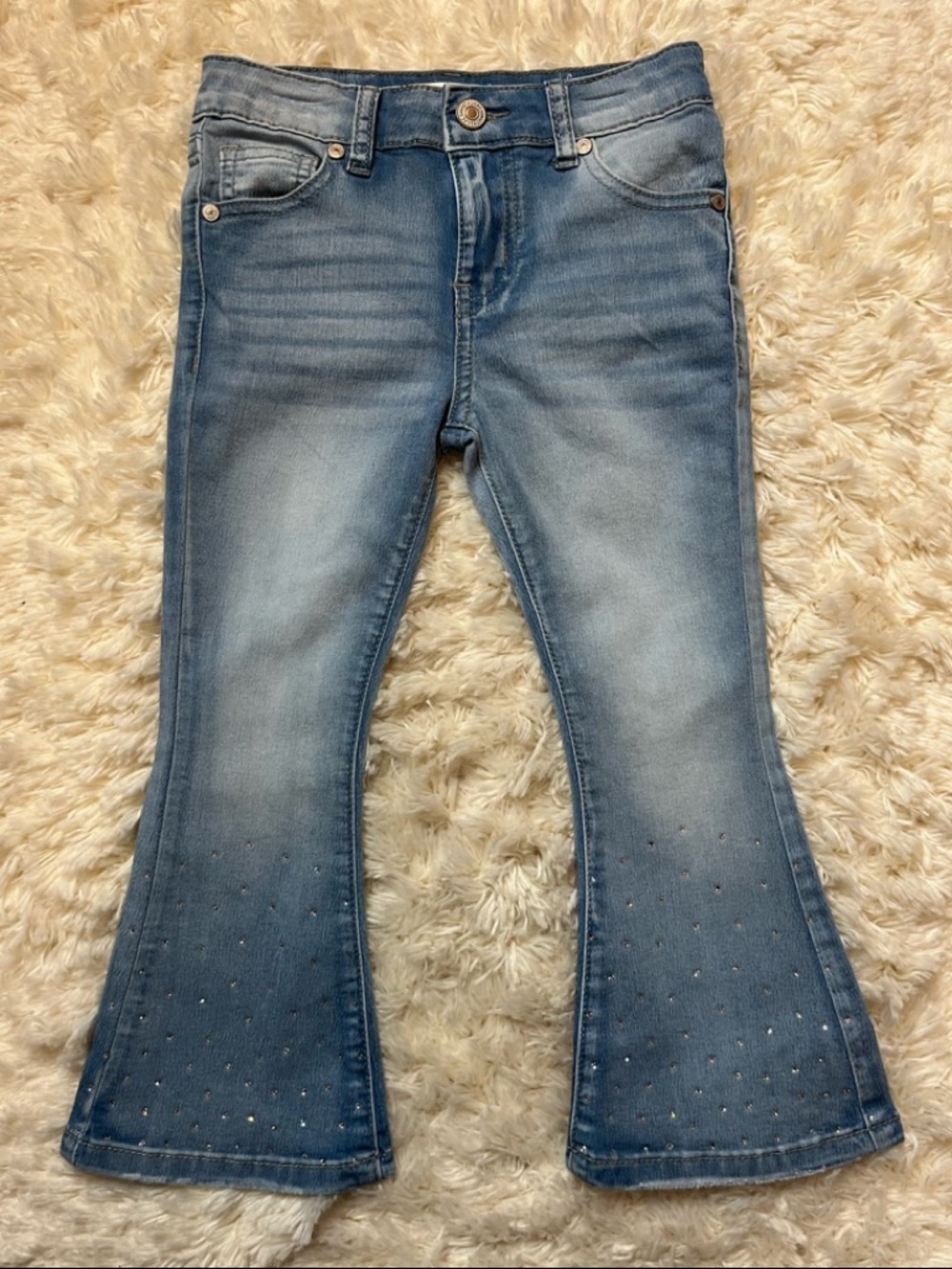 Lilac Sunset Girls Size 5 Flare Leg Jeans Rhinestone Detail Casual